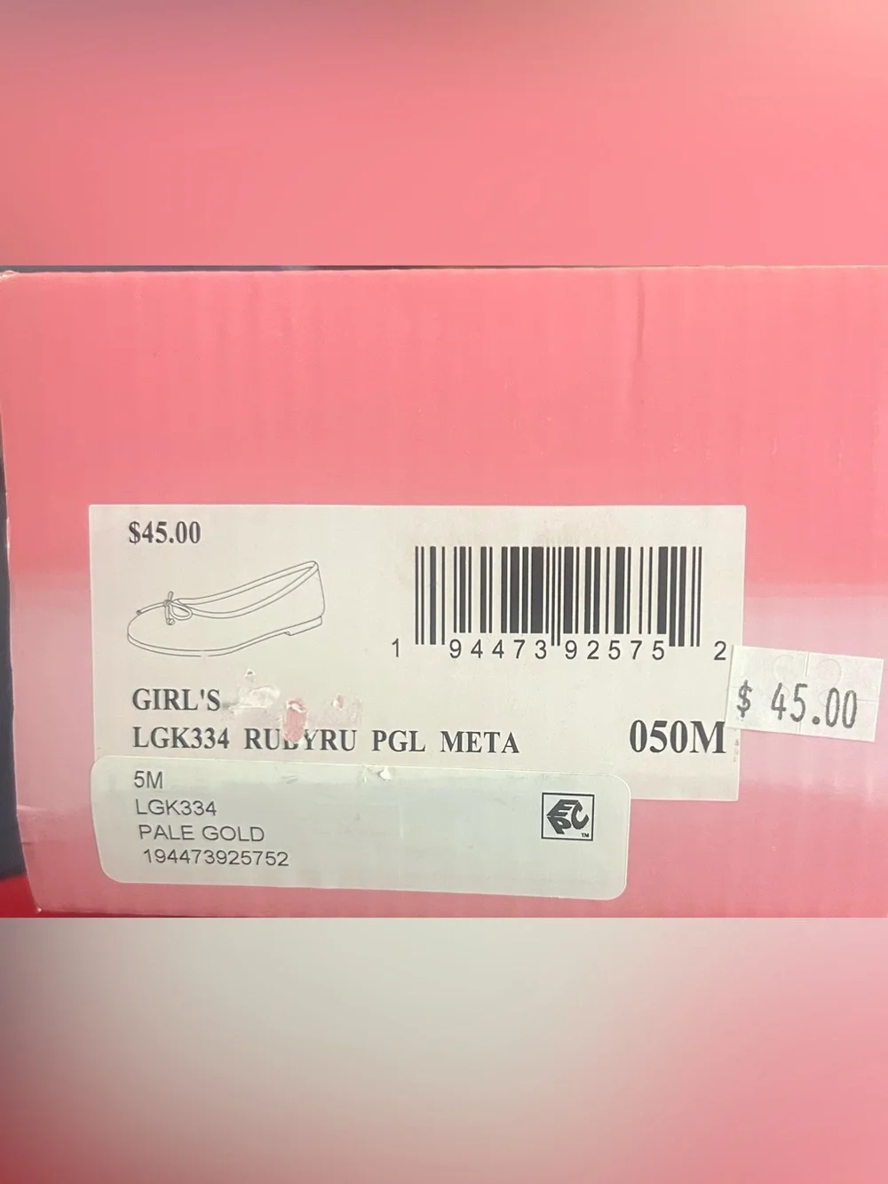 Youth Girls Metallic Bow Flats
